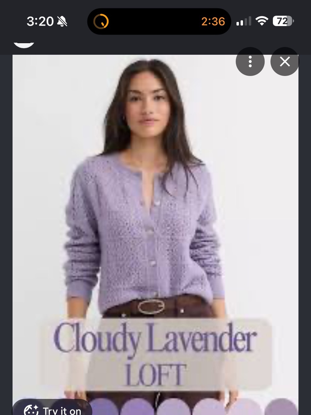 LOFT Cloudy Lavender Button-Up Cardigan